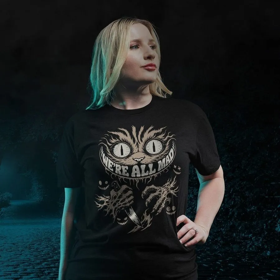 Women's We're All Mad Boyfriend Fit T-Shirt - Black sold by Grunt Style product image thumbnail 2
