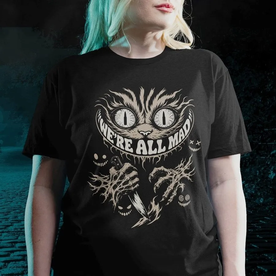Women's We're All Mad Boyfriend Fit T-Shirt - Black sold by Grunt Style product image thumbnail 3