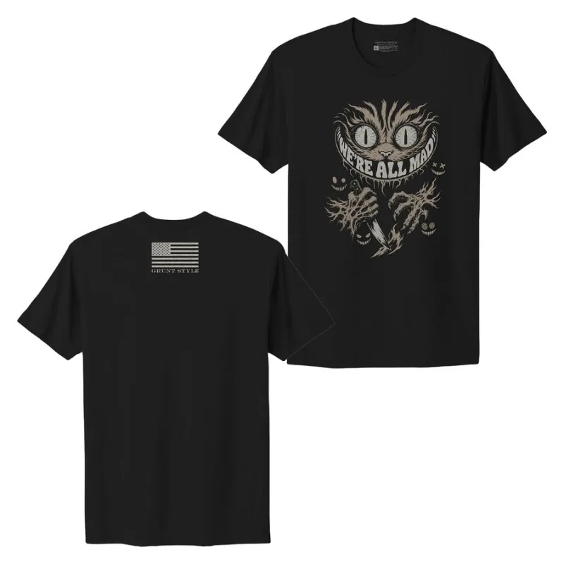Women's We're All Mad Boyfriend Fit T-Shirt - Black made by Grunt Style