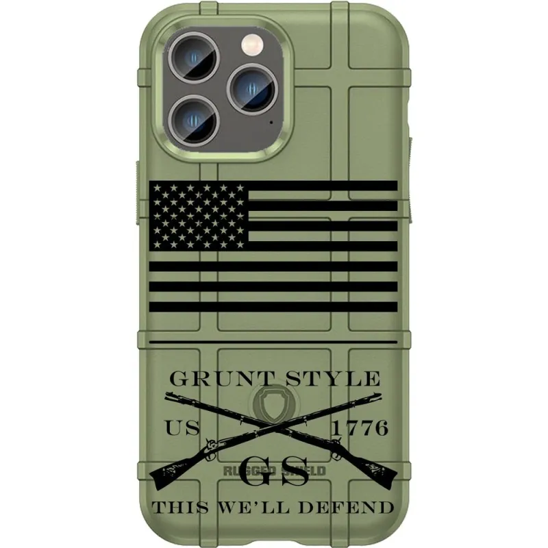 Grunt Style Stacked Logo Phone Case for Android & Apple - OD Green made by Grunt Style