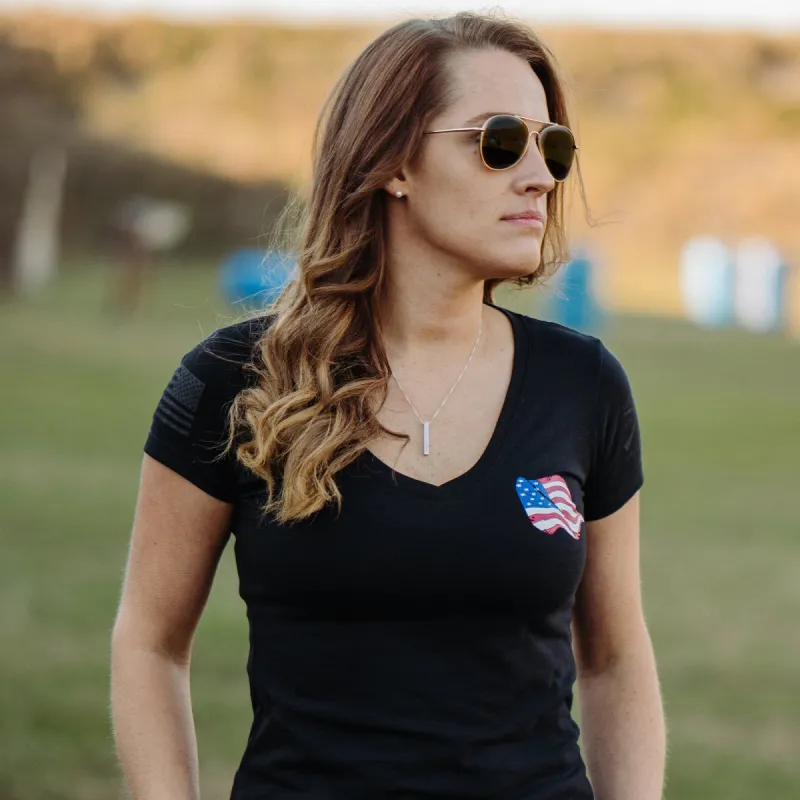 Women's This We'll Defend 2A V-Neck - Black sold by Grunt Style