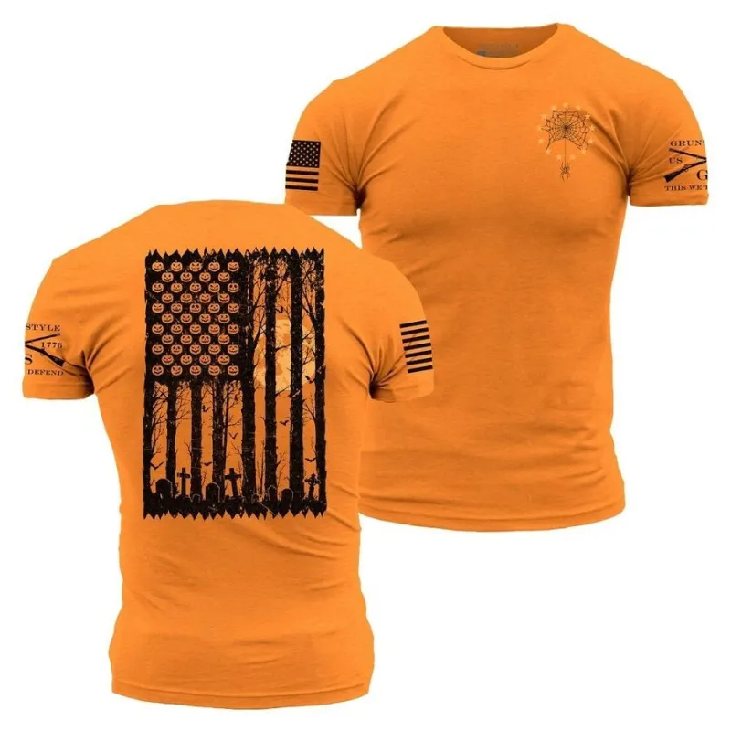 Haunted Flag T-Shirt - Orange made by Grunt Style