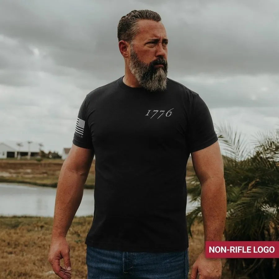 1776 Flag Non Rifle Logo T-Shirt - Black sold by Grunt Style product image thumbnail 4