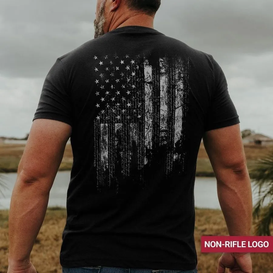 1776 Flag Non Rifle Logo T-Shirt - Black sold by Grunt Style product image thumbnail 2