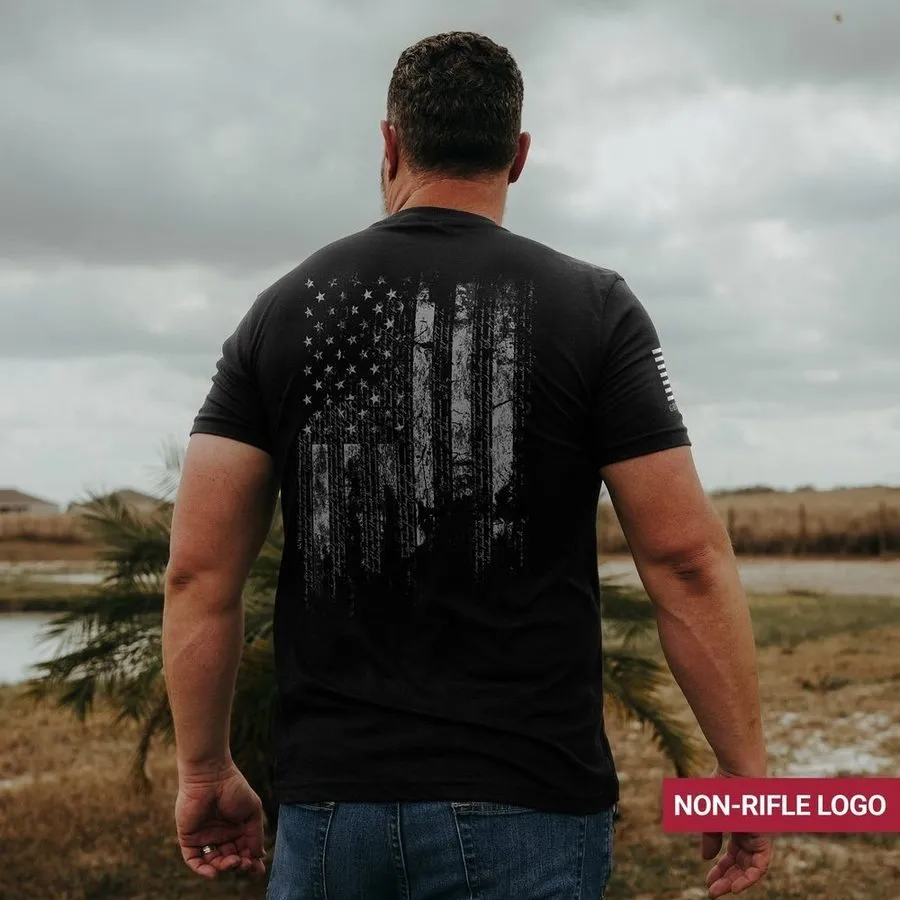 1776 Flag Non Rifle Logo T-Shirt - Black sold by Grunt Style product image thumbnail 3