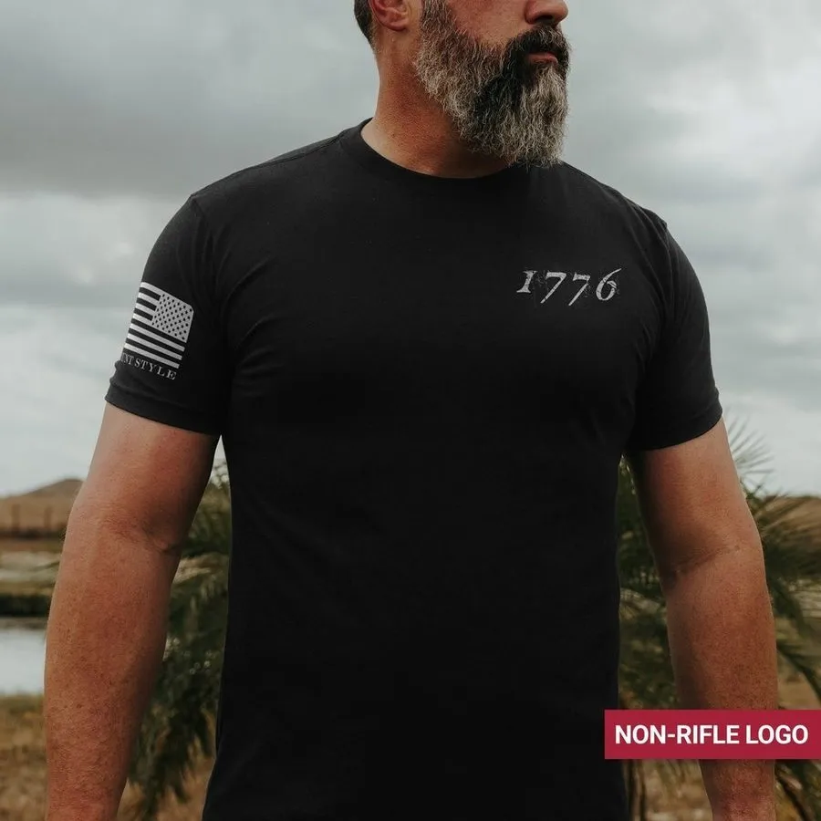 1776 Flag Non Rifle Logo T-Shirt - Black sold by Grunt Style product image thumbnail 5