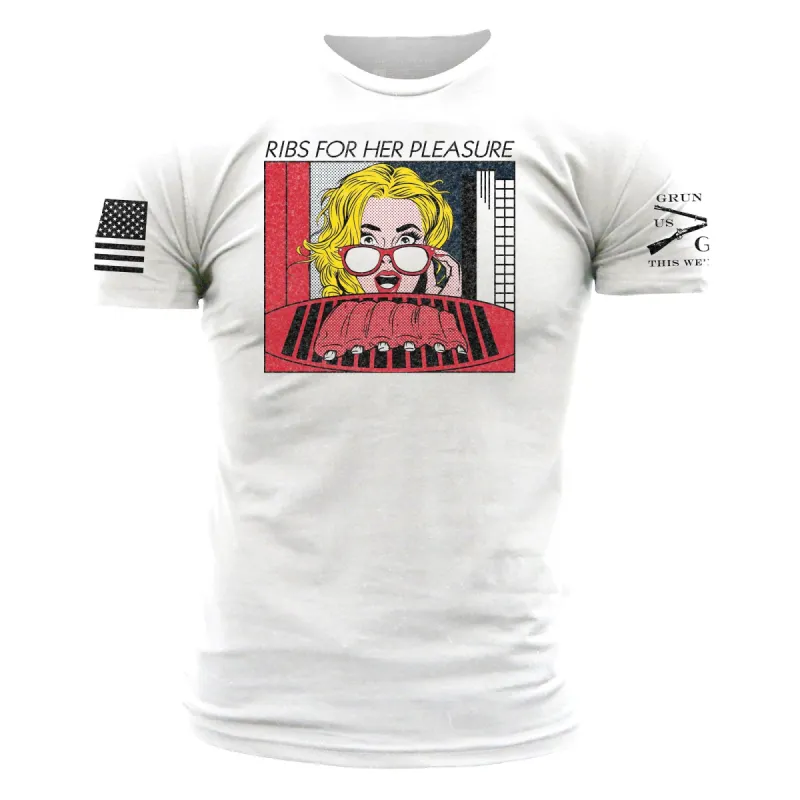 For Her Pleasure T-Shirt - White sold by Grunt Style