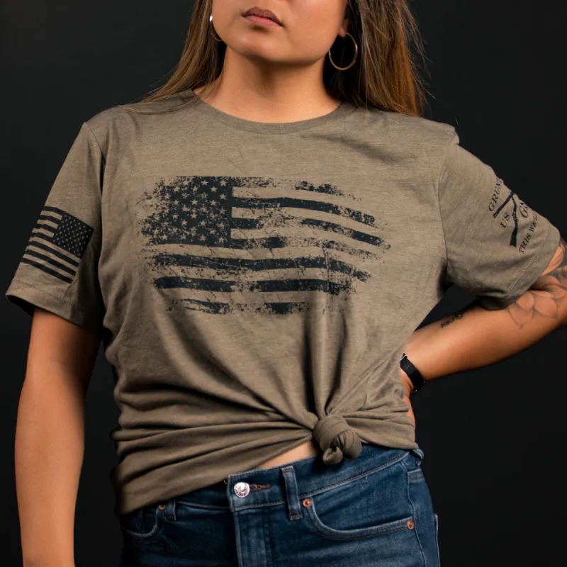 Women's American Vintage Relaxed Fit T-Shirt - Olive Triblend sold by Grunt Style