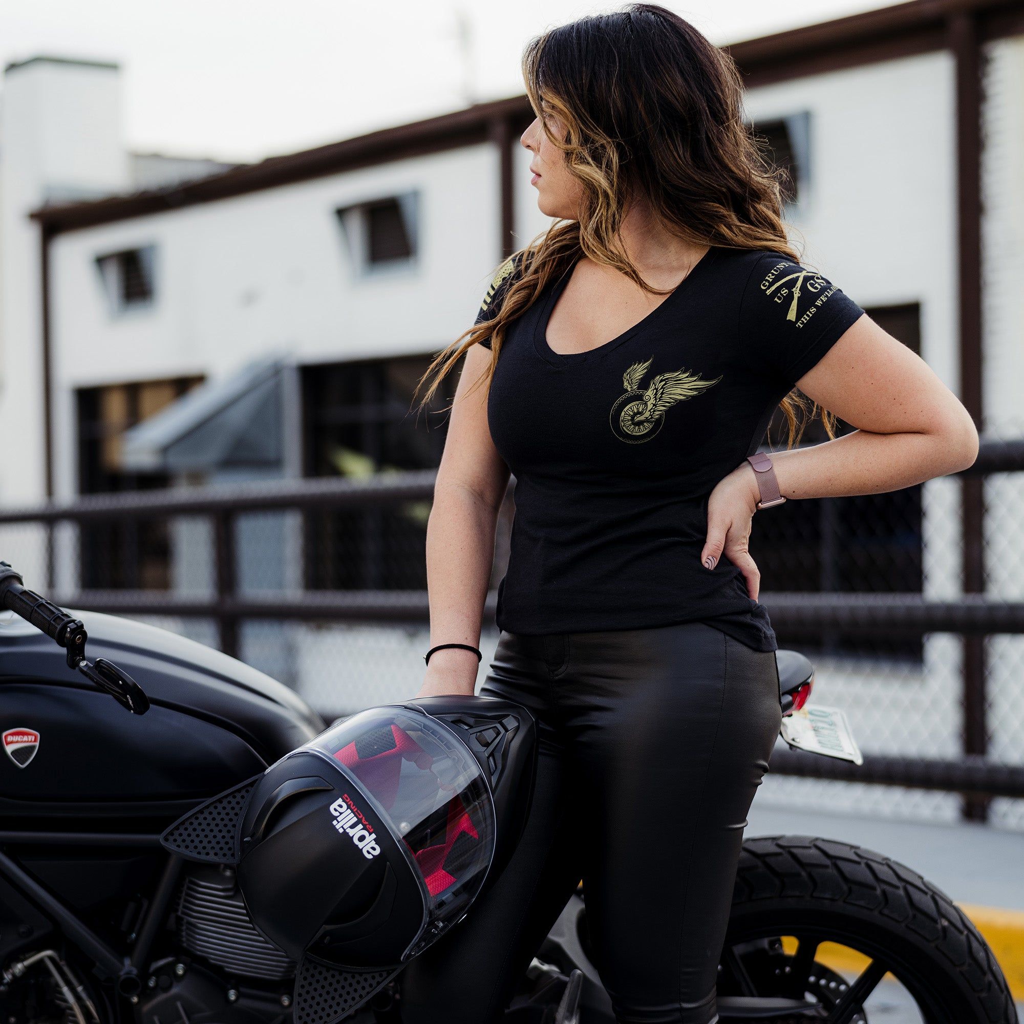 Women's Mischief and Mayhem V-Neck - Black sold by Grunt Style product image thumbnail 4