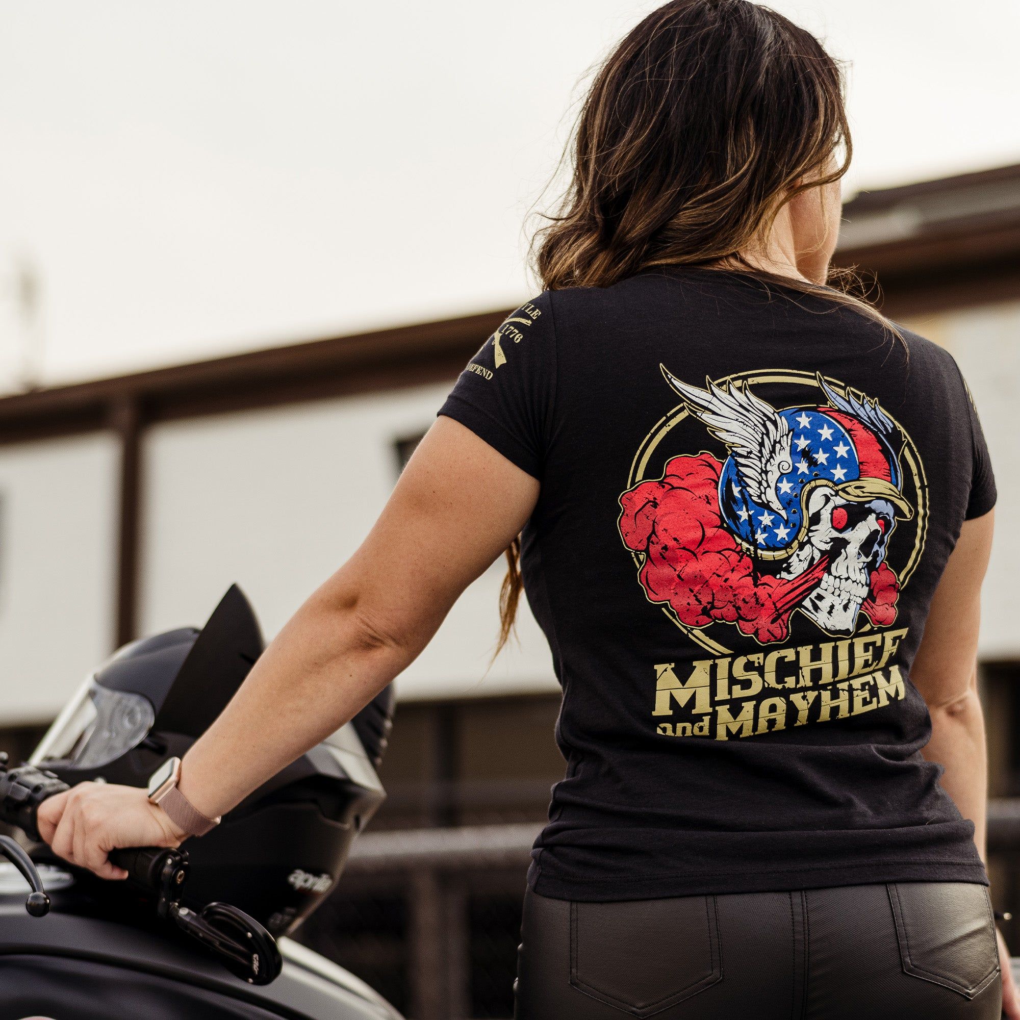 Women's Mischief and Mayhem V-Neck - Black sold by Grunt Style product image thumbnail 3