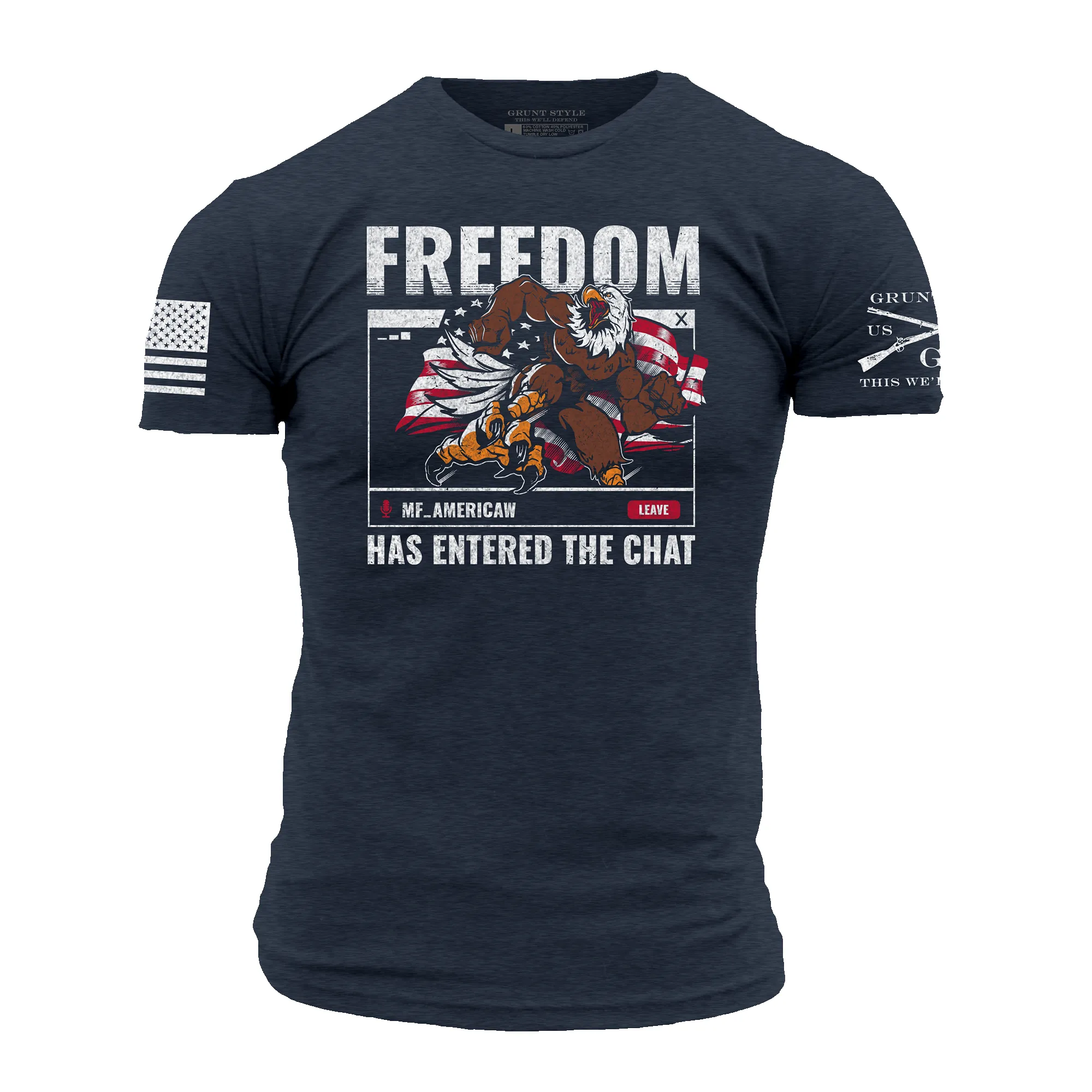 Freedom In The Chat T-Shirt - Midnight Navy sold by Grunt Style