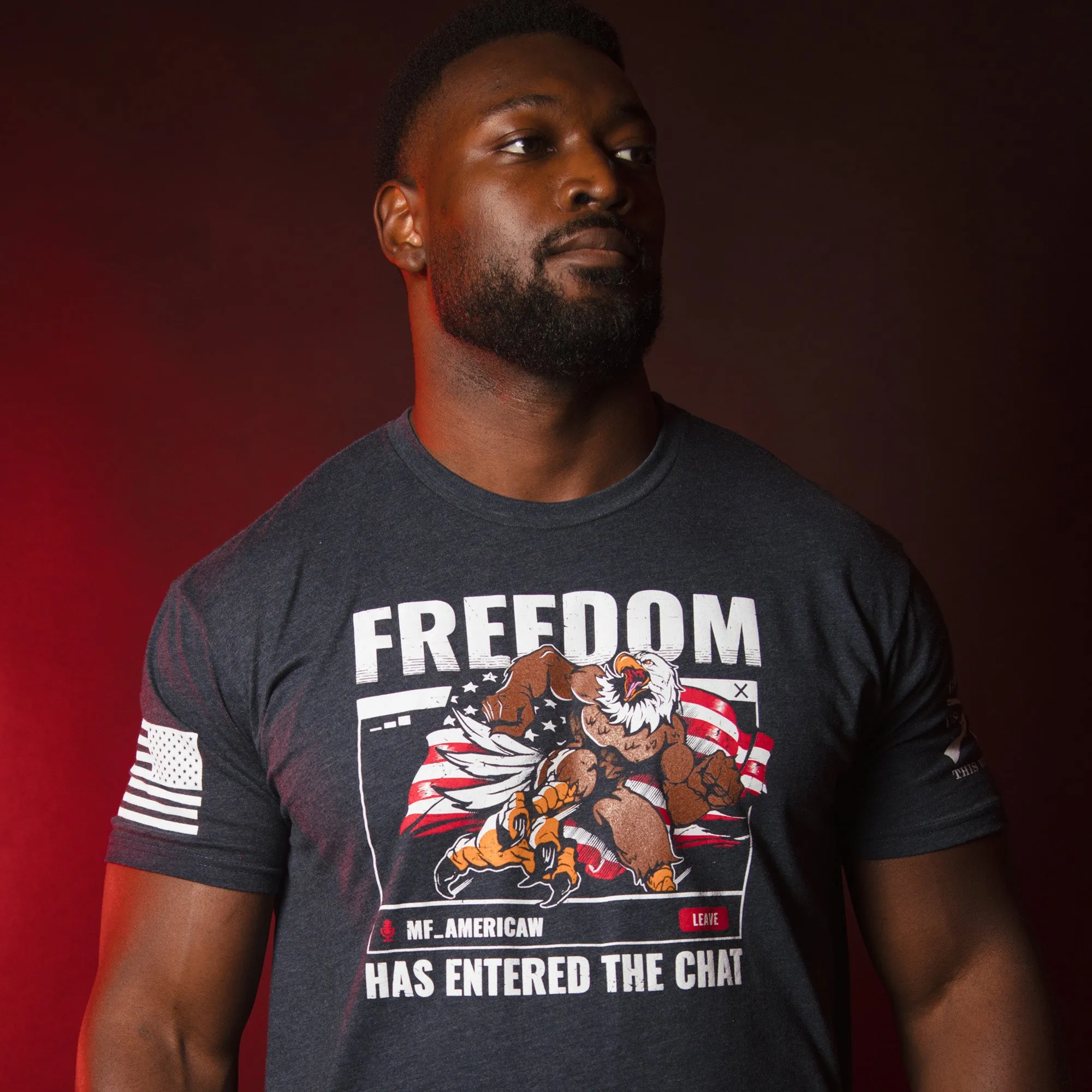 Freedom In The Chat T-Shirt - Midnight Navy sold by Grunt Style product image thumbnail 3