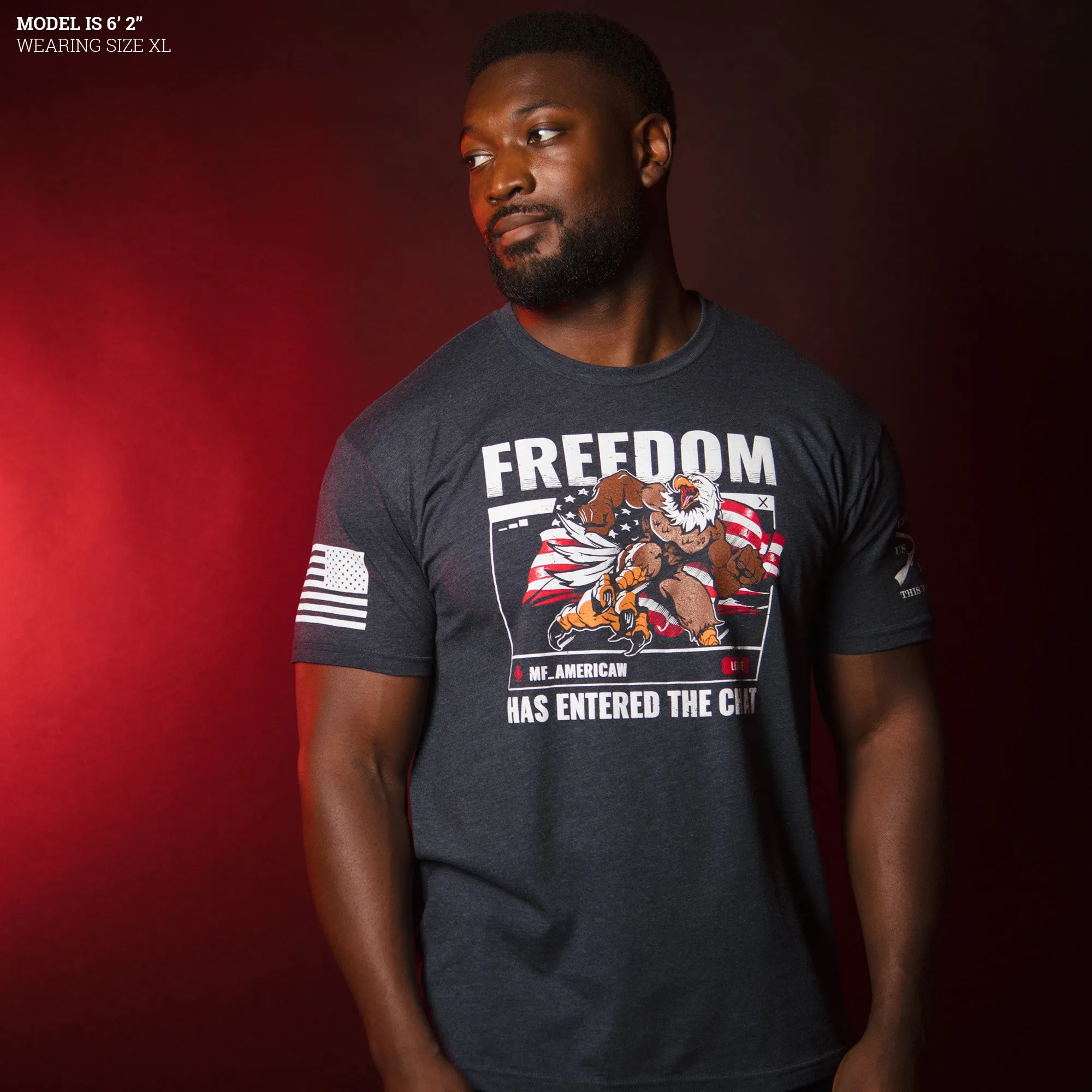 Freedom In The Chat T-Shirt - Midnight Navy sold by Grunt Style product image thumbnail 4
