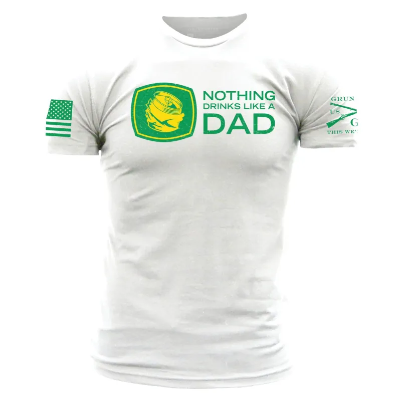 Drink Like Dad T-Shirt - White sold by Grunt Style
