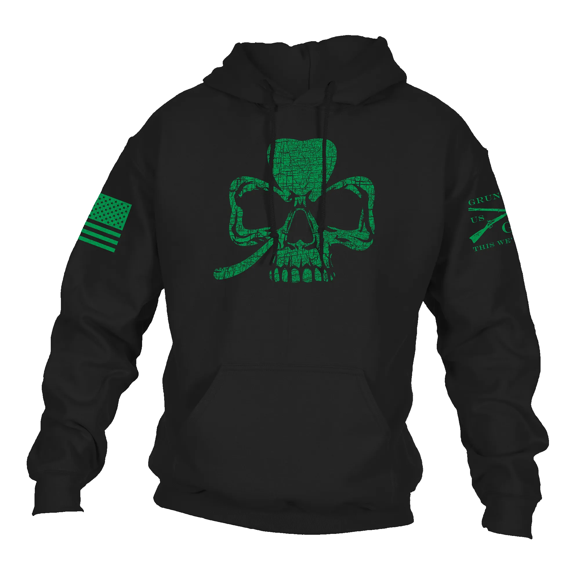 Clover Skull Hoodie - Black sold by Grunt Style