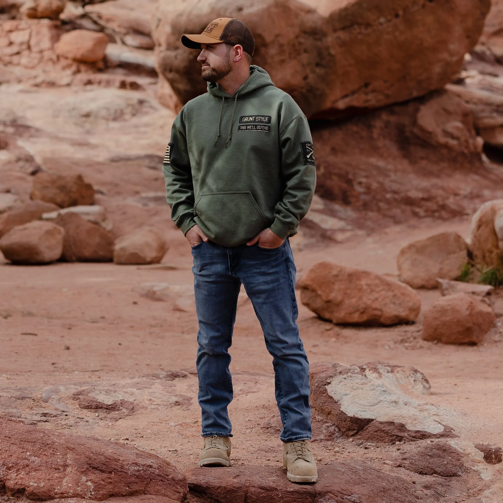 Name Tape Hoodie - Military Green sold by Grunt Style product image thumbnail 2