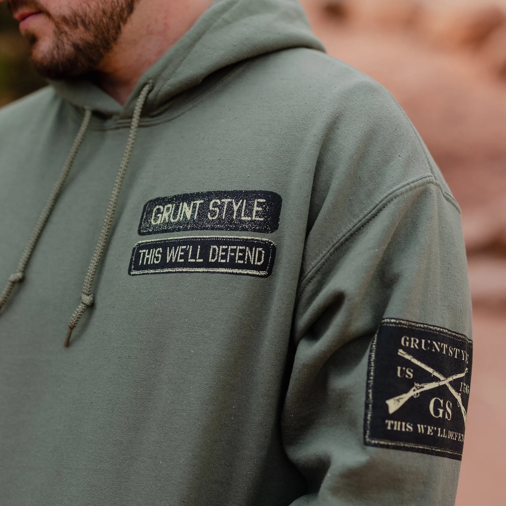 Name Tape Hoodie - Military Green sold by Grunt Style product image thumbnail 3