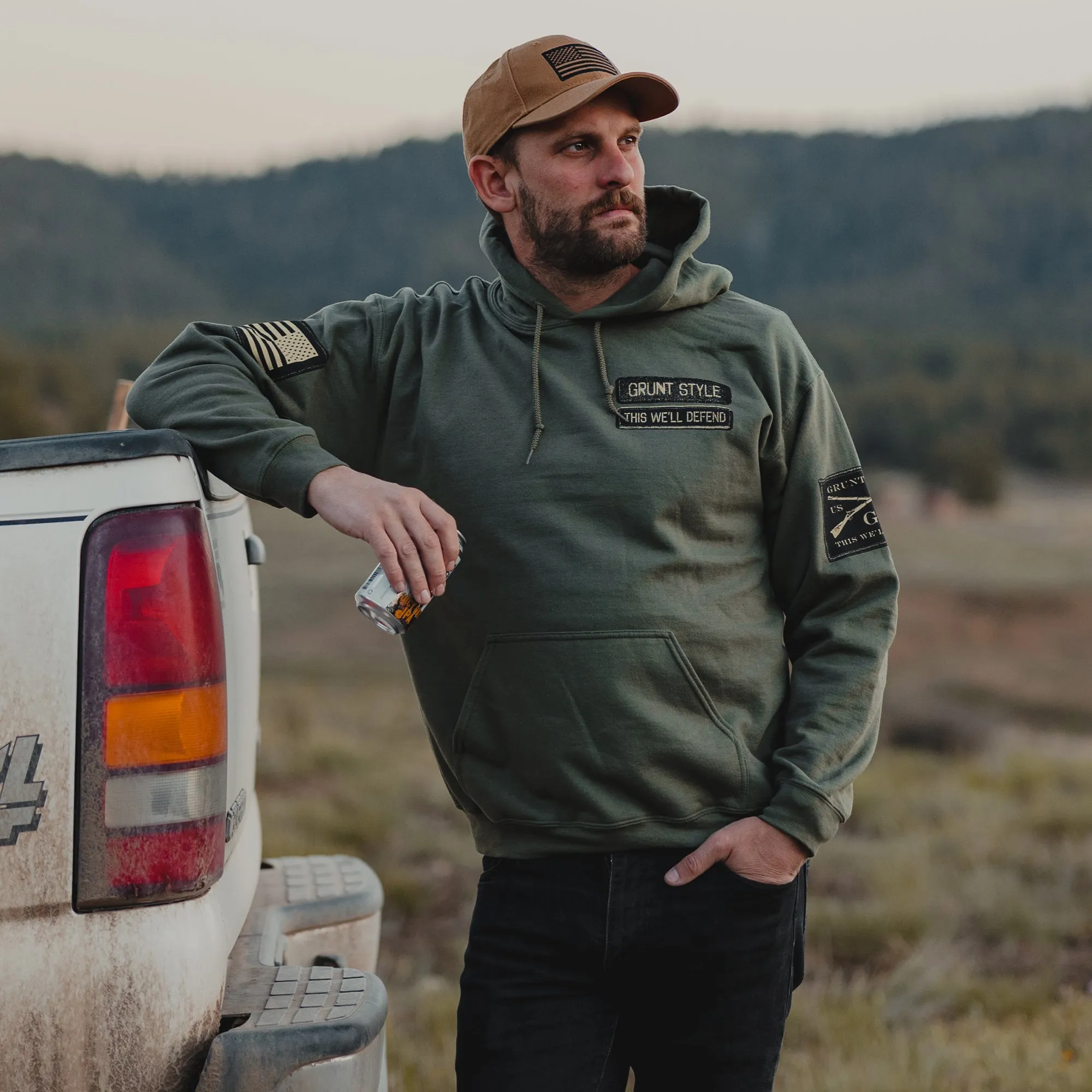 Name Tape Hoodie - Military Green sold by Grunt Style product image thumbnail 4