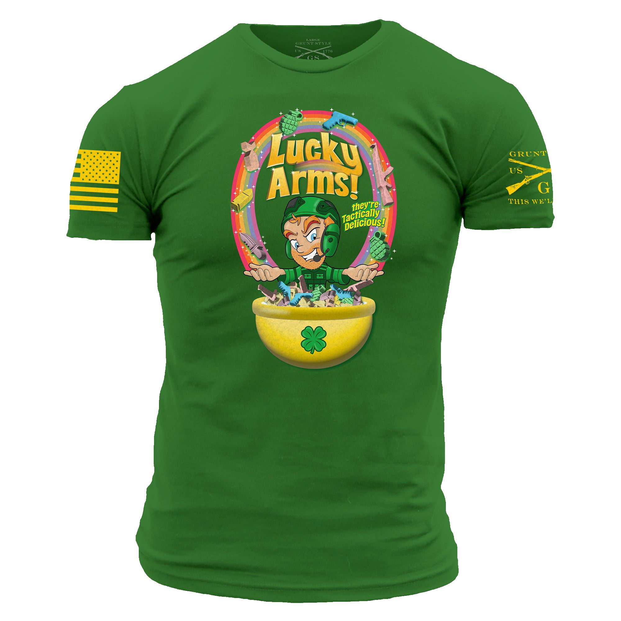 Lucky Arms T-Shirt - Green sold by Grunt Style
