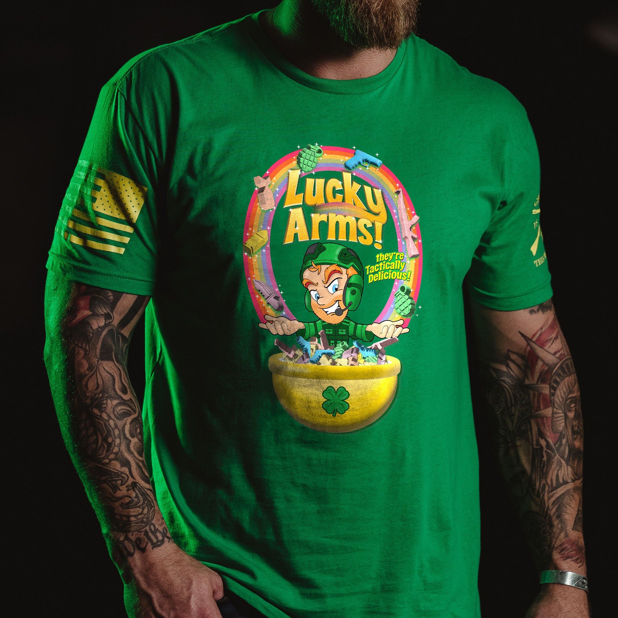 Lucky Arms T-Shirt - Green sold by Grunt Style product image thumbnail 2