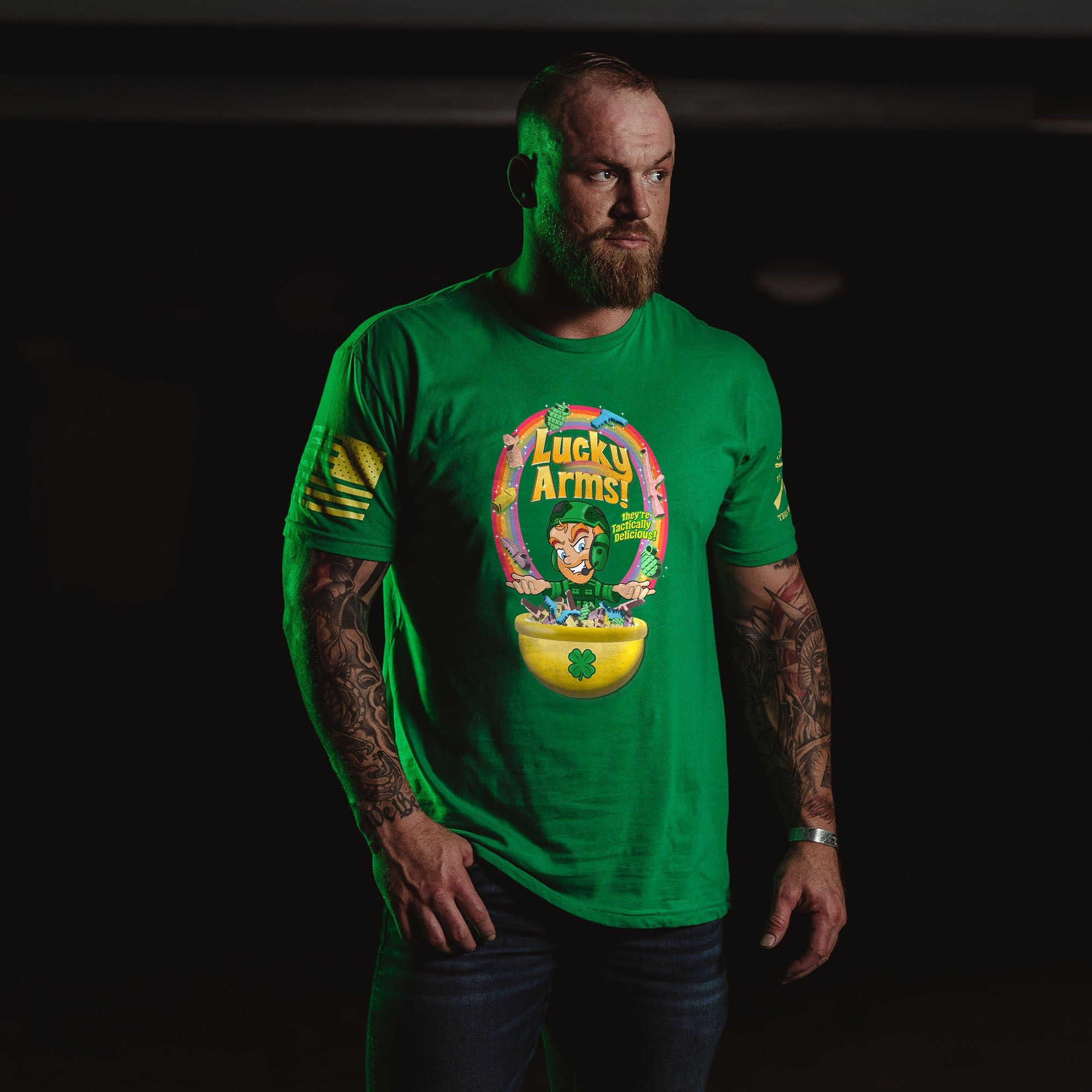 Lucky Arms T-Shirt - Green sold by Grunt Style product image thumbnail 3