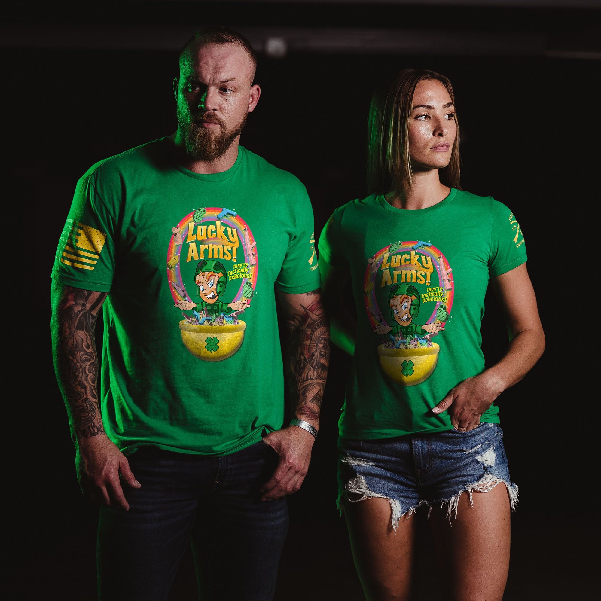 Lucky Arms T-Shirt - Green sold by Grunt Style product image thumbnail 5