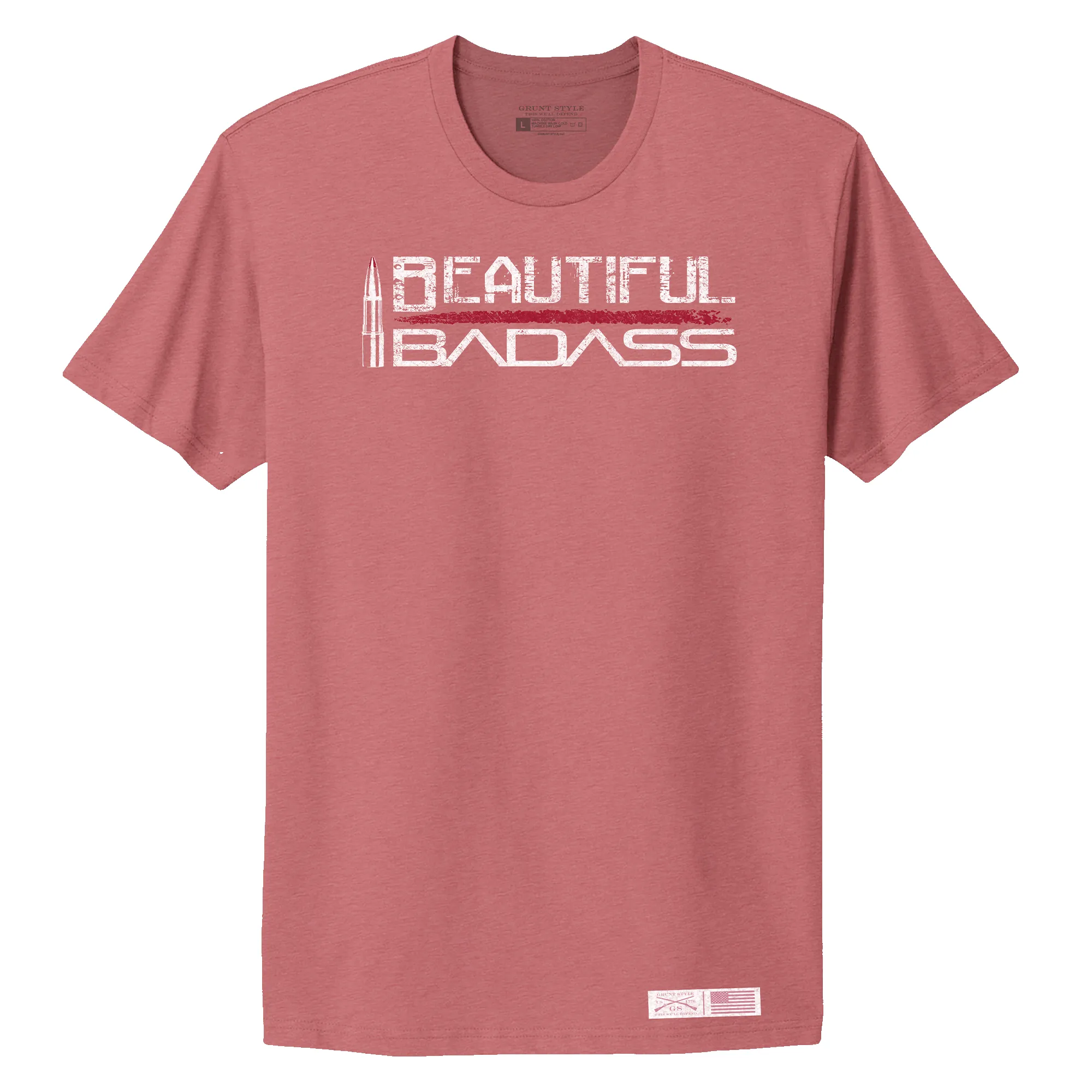 Women's Beautiful Badass Boyfriend Fit T-Shirt - Heather Mauve sold by Grunt Style product image thumbnail 3