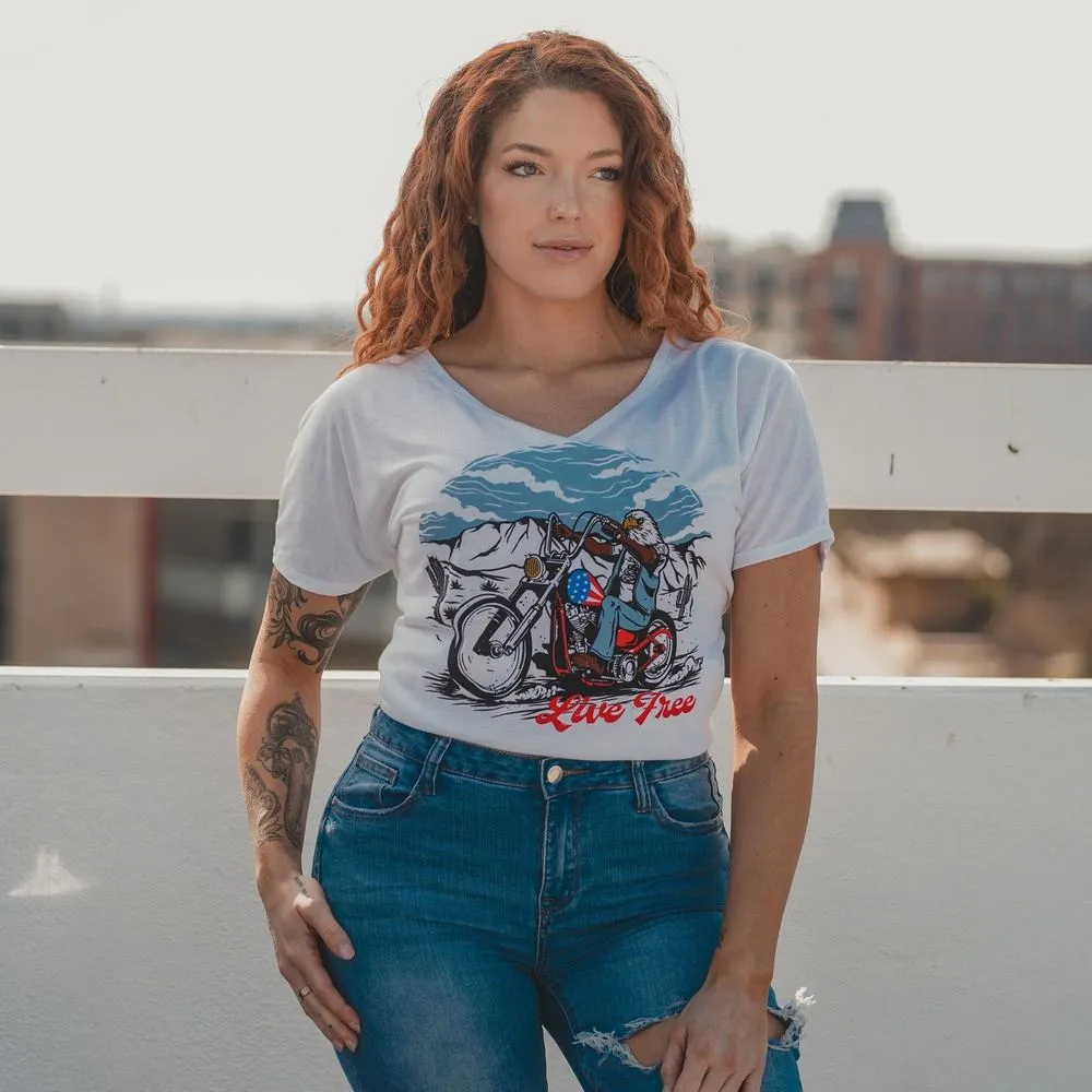 Women's Live Free Slouchy T-Shirt - White sold by Grunt Style product image thumbnail 3