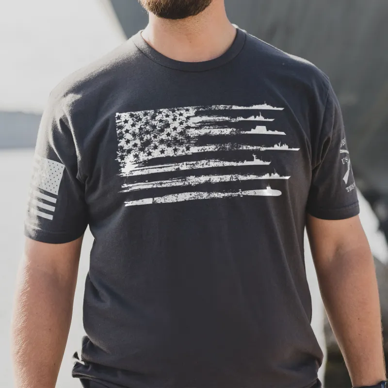 By Sea Flag T-Shirt - Dark Grey sold by Grunt Style