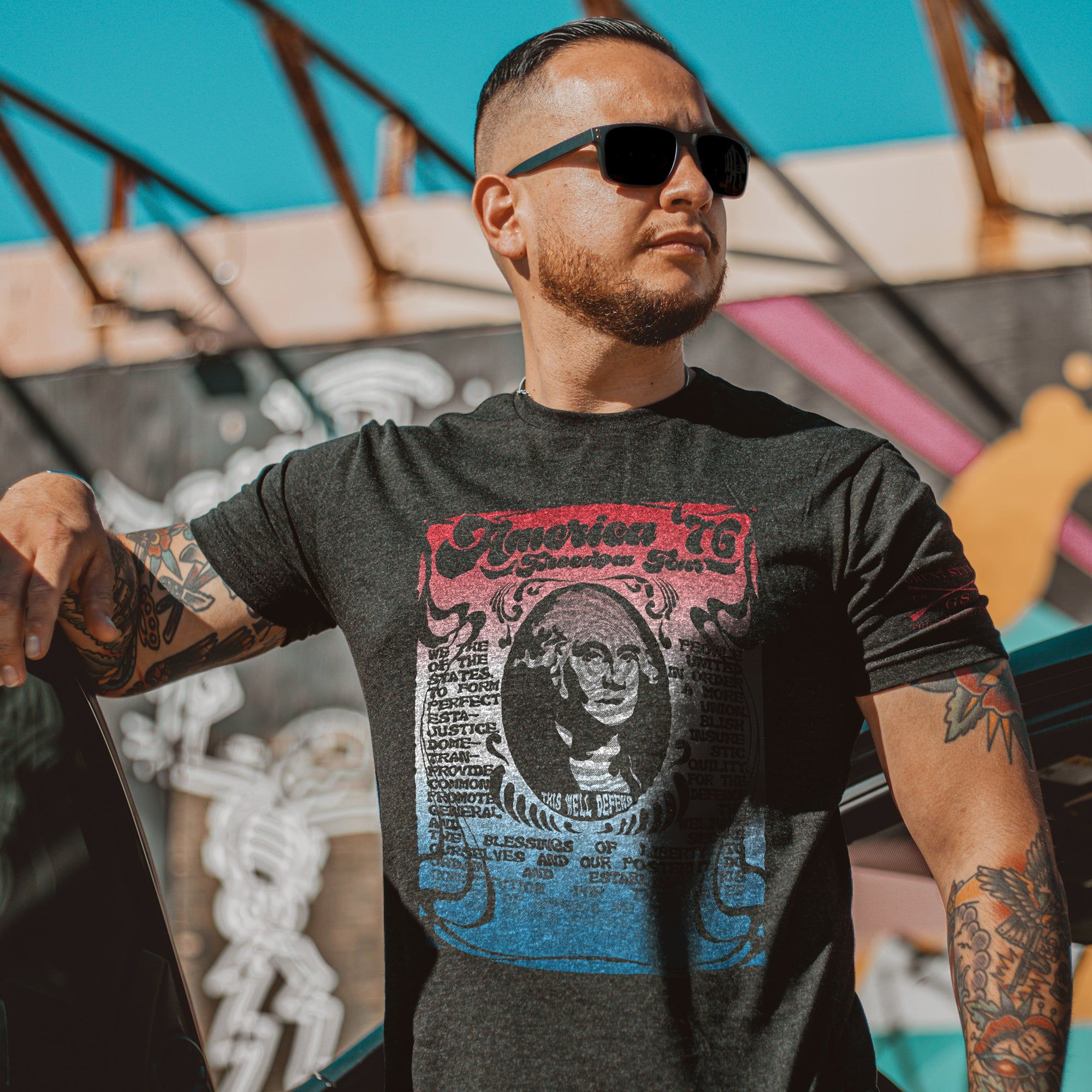Men's Freedom Tour T-Shirt - Vintage Black sold by Grunt Style product image thumbnail 2