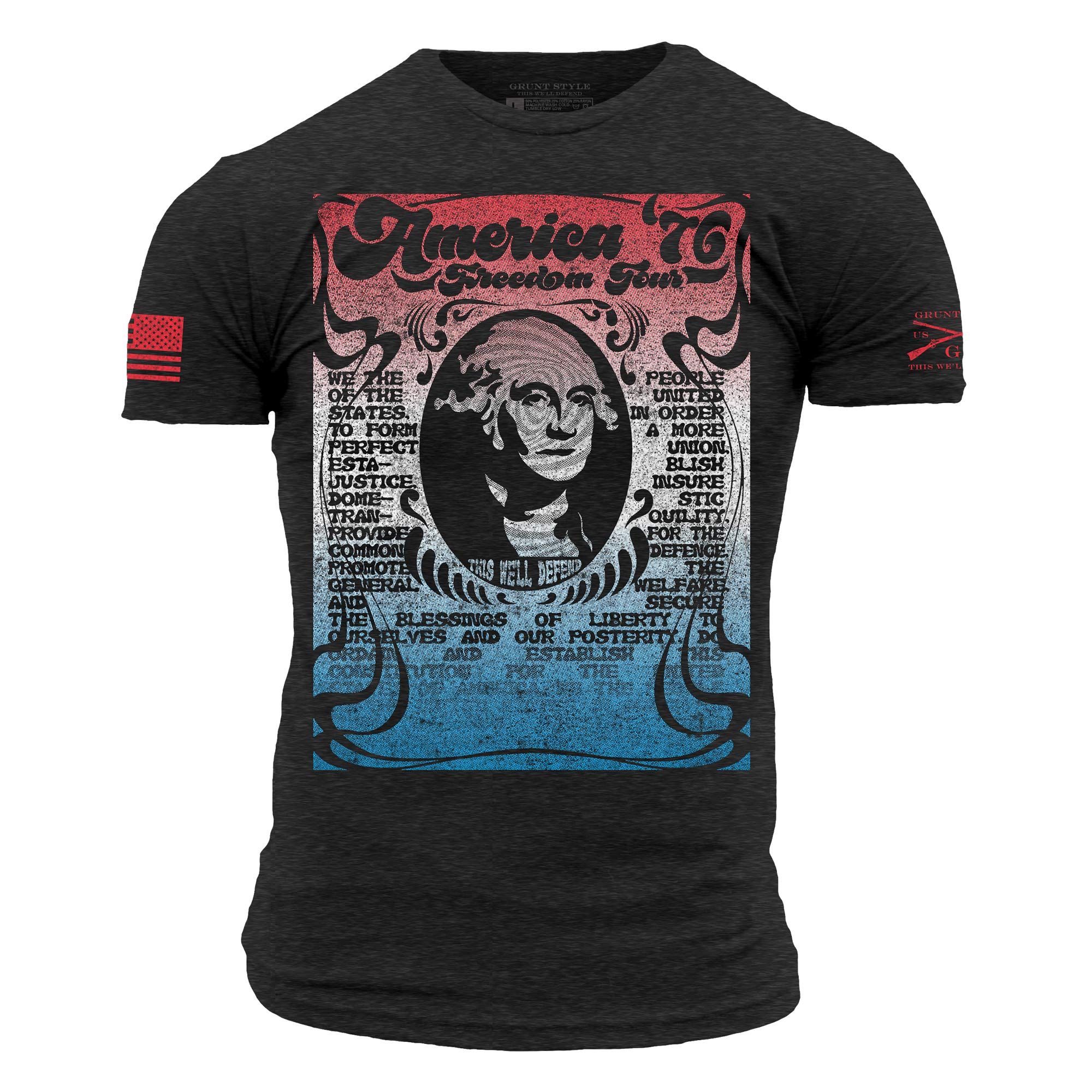 Men's Freedom Tour T-Shirt - Vintage Black sold by Grunt Style