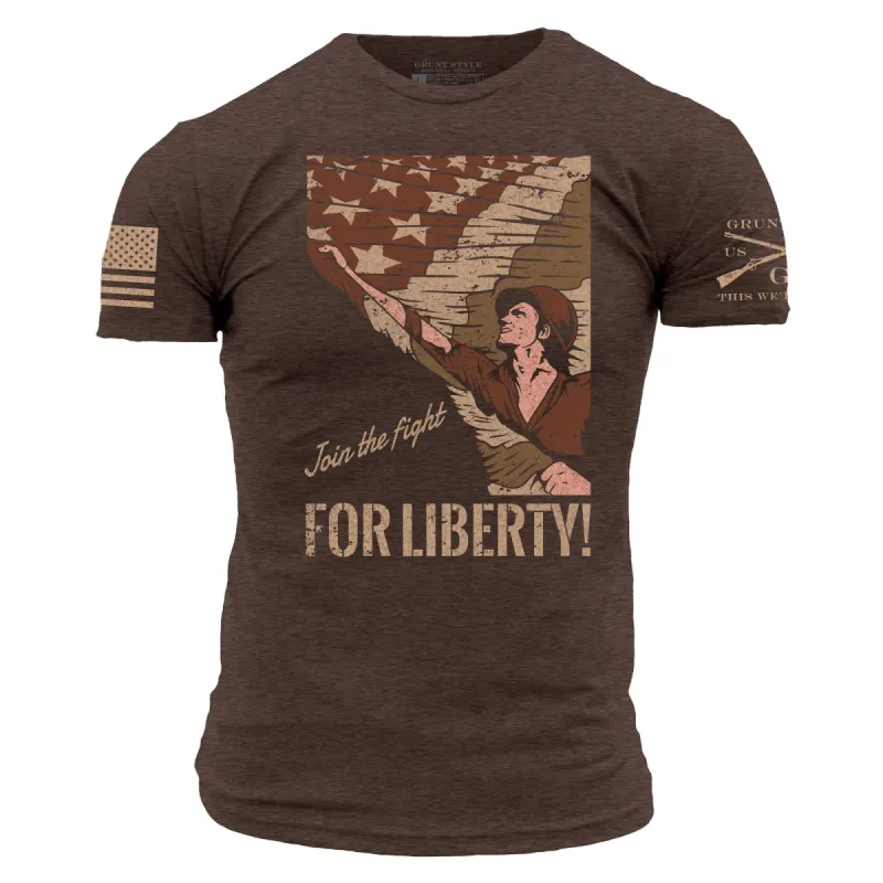 For Liberty T-Shirt - Heather Brown sold by Grunt Style