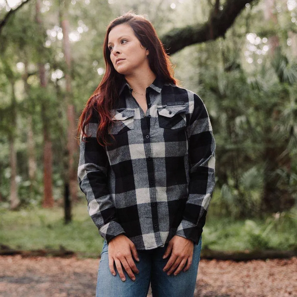 Women's Plaid Flannel - Black sold by Grunt Style