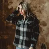 Women's Plaid Flannel - Black sold by Grunt Style