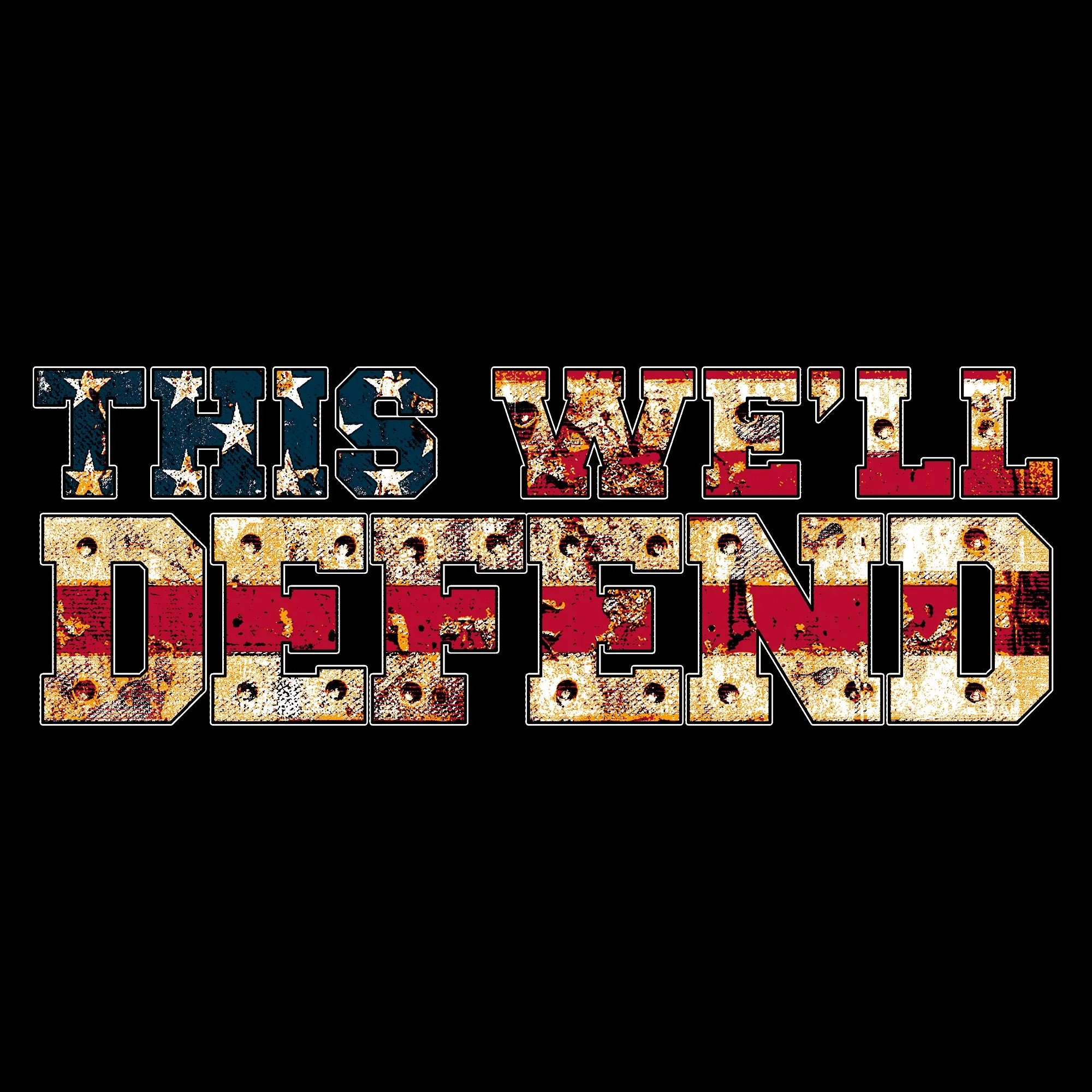 Red Blood This We'll Defend T-Shirt - Black sold by Grunt Style product image thumbnail 2