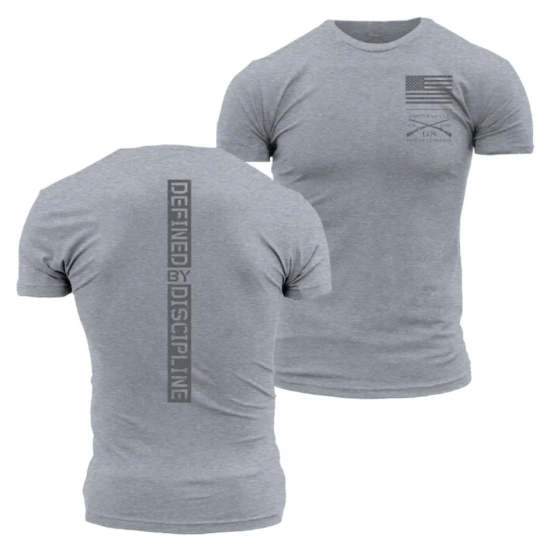 Defined By Discipline T-Shirt - Dark Heather Grey made by Grunt Style