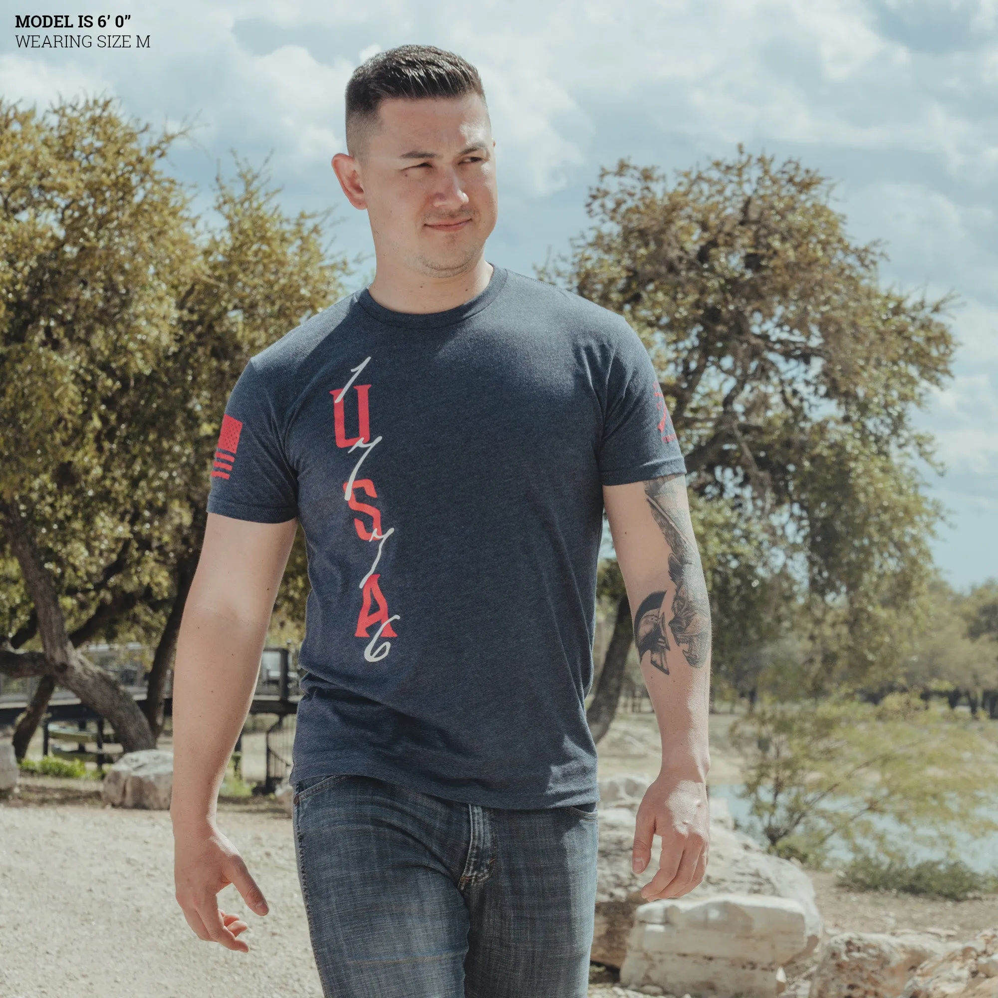 USA 1776 T-Shirt - Midnight Navy sold by Grunt Style product image thumbnail 3