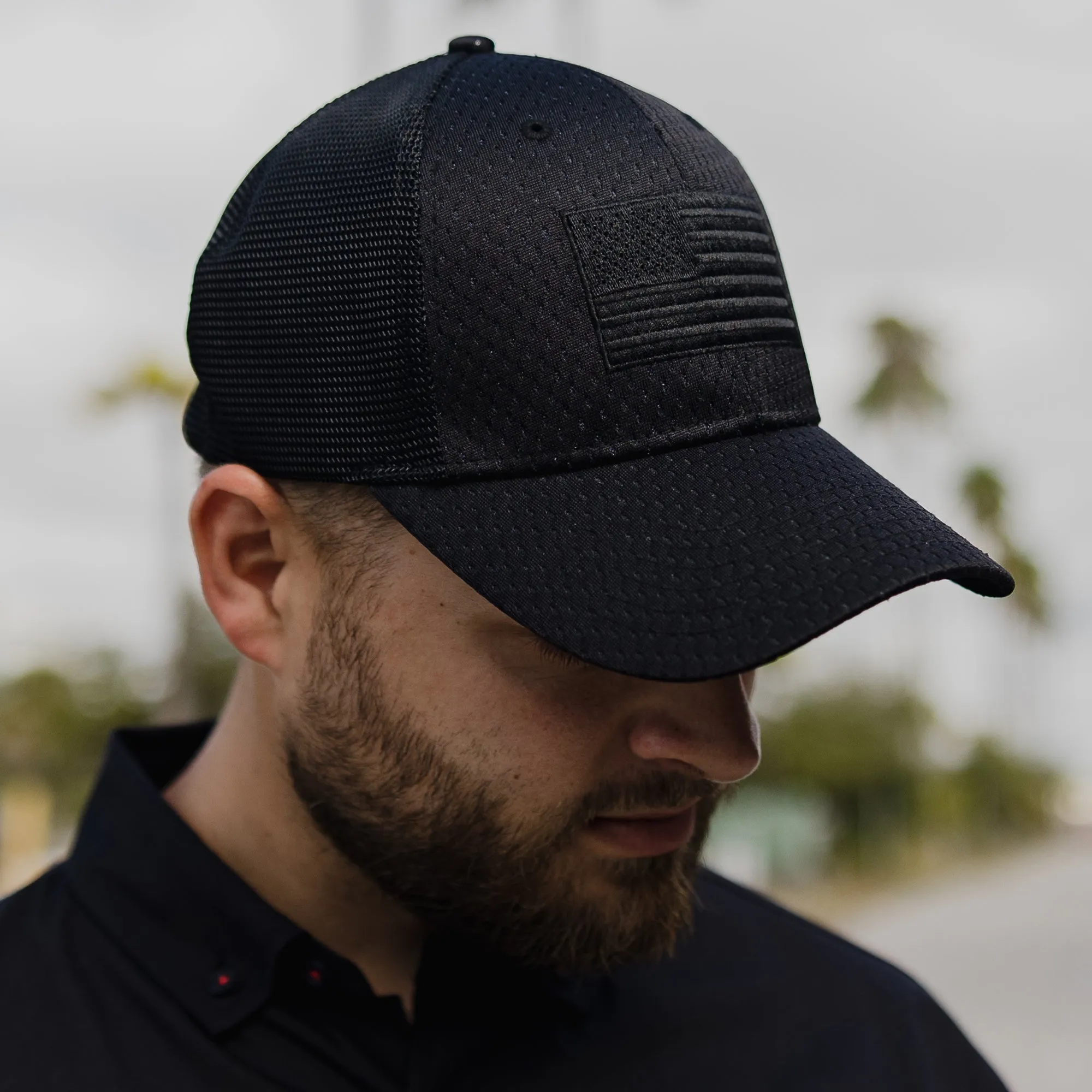 Blackout Flag Stretch Fit Hat sold by Grunt Style
