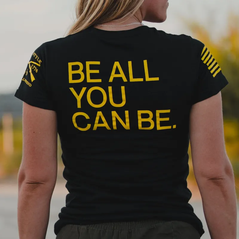 Women's Army Be All You Can Be Slim Fit T-Shirt - Black sold by Grunt Style