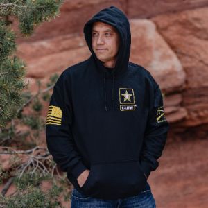 Army Logo Hoodie - Black sold by Grunt Style