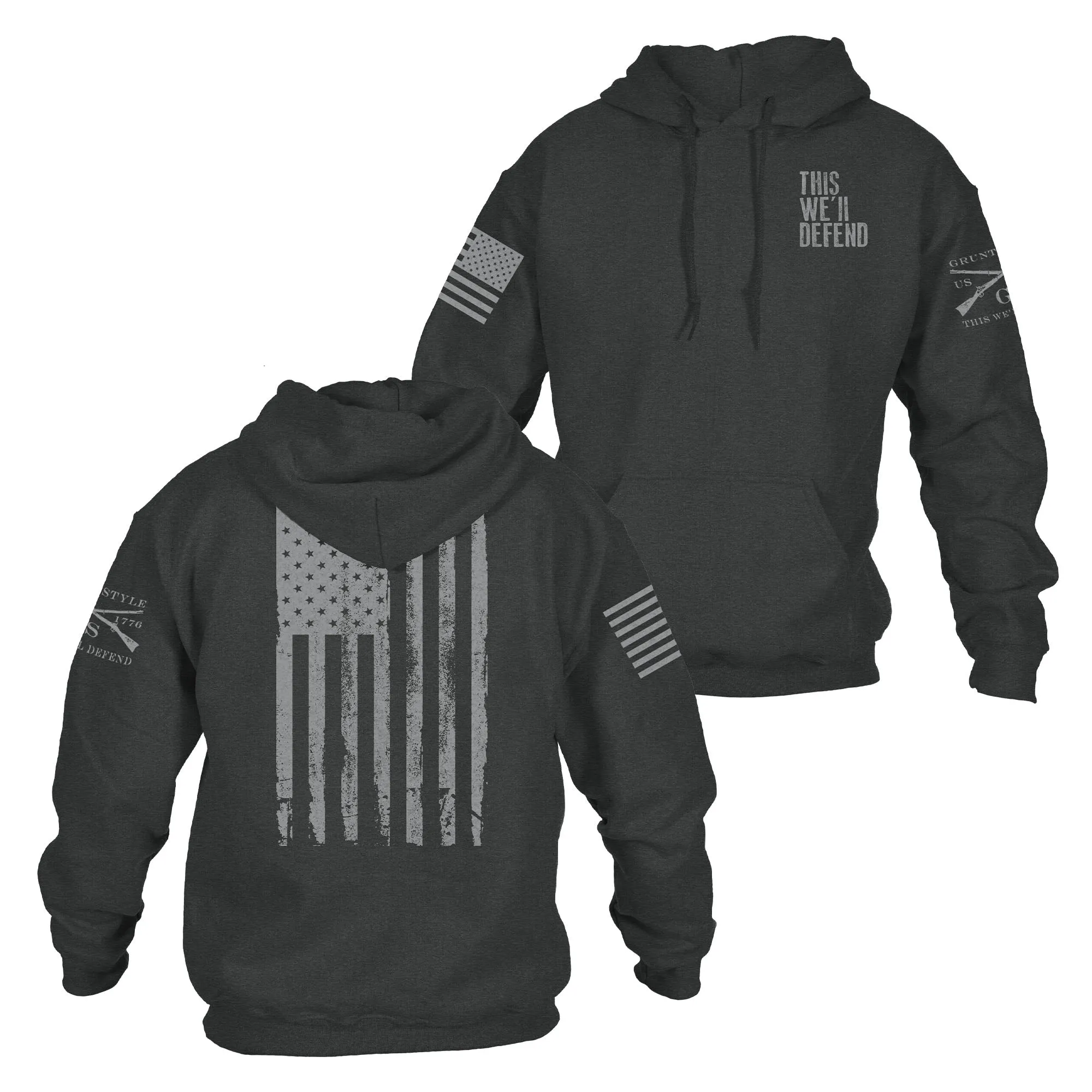 This We'll Defend Hoodie - Dark Heather sold by Grunt Style