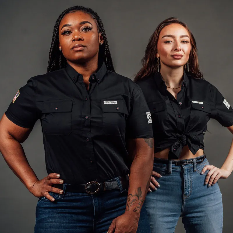 Women's Garage Button Down - Black sold by Grunt Style