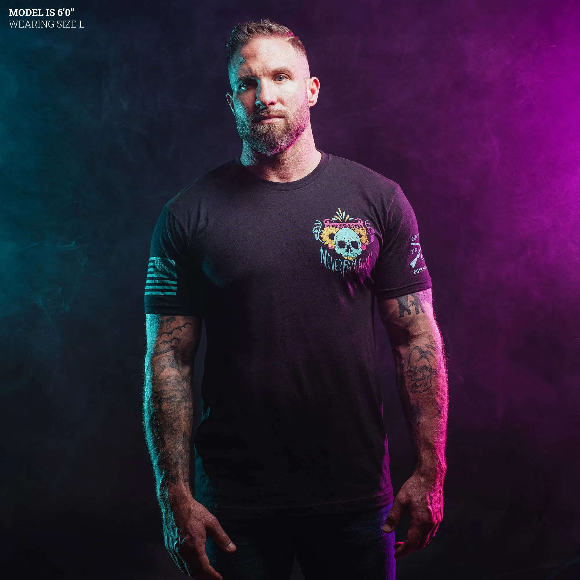 Never Fade Away T-Shirt - Black sold by Grunt Style product image thumbnail 5