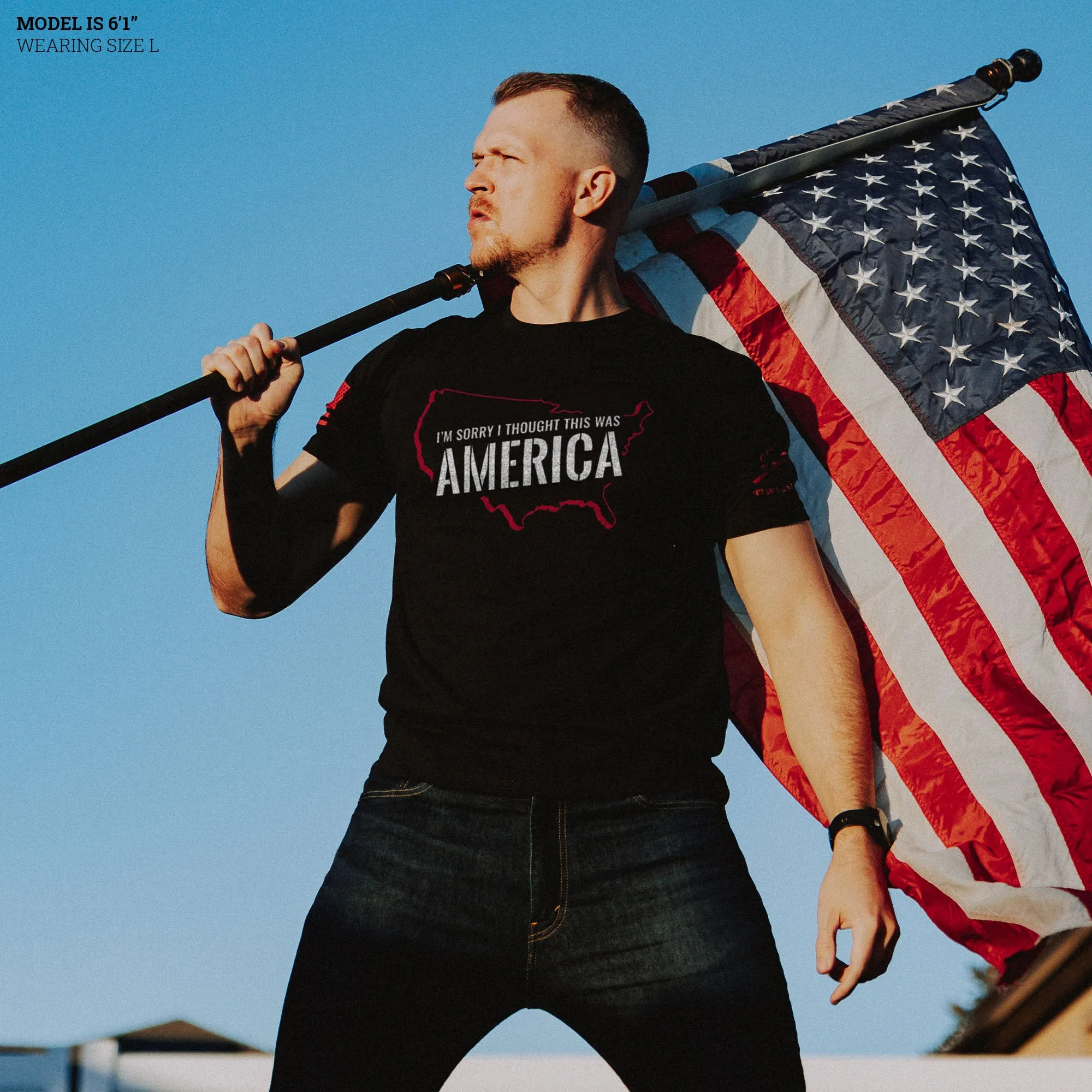America T-Shirt - Black sold by Grunt Style product image thumbnail 2