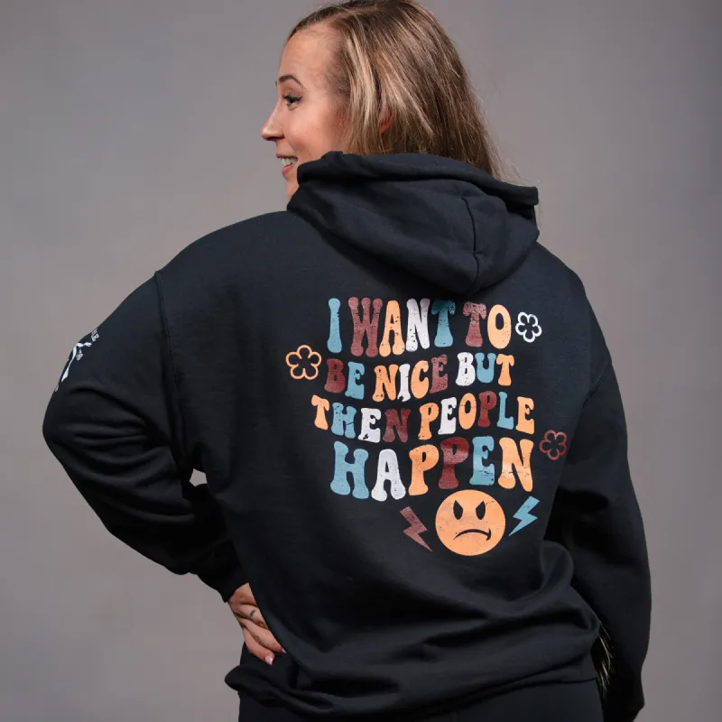 Women's Be Nice Hoodie - Black sold by Grunt Style