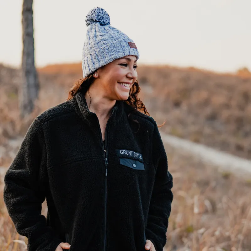 Cable Knit Pom Pom Beanie made by Grunt Style