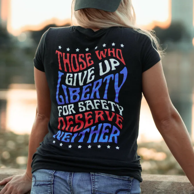 Women's Liberty V-Neck - Black sold by Grunt Style