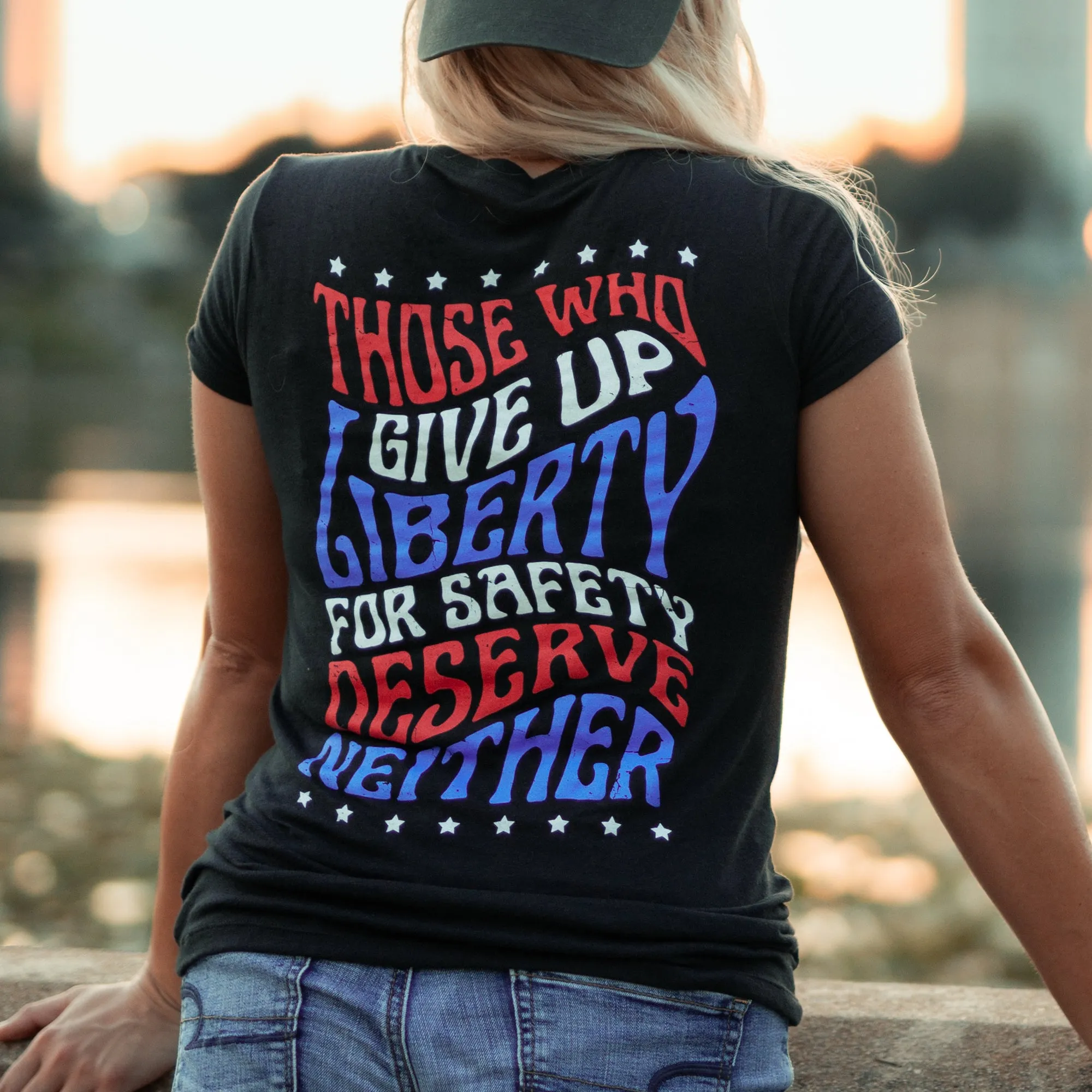 Women's Liberty V-Neck - Black sold by Grunt Style