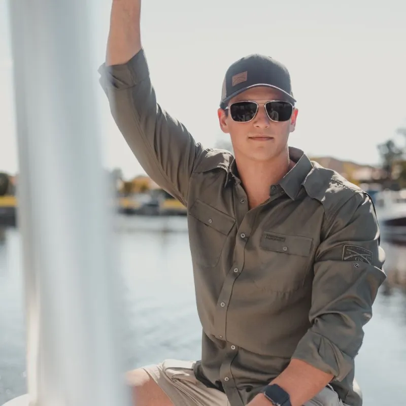 Long Sleeve Fishing Shirt - Olive sold by Grunt Style