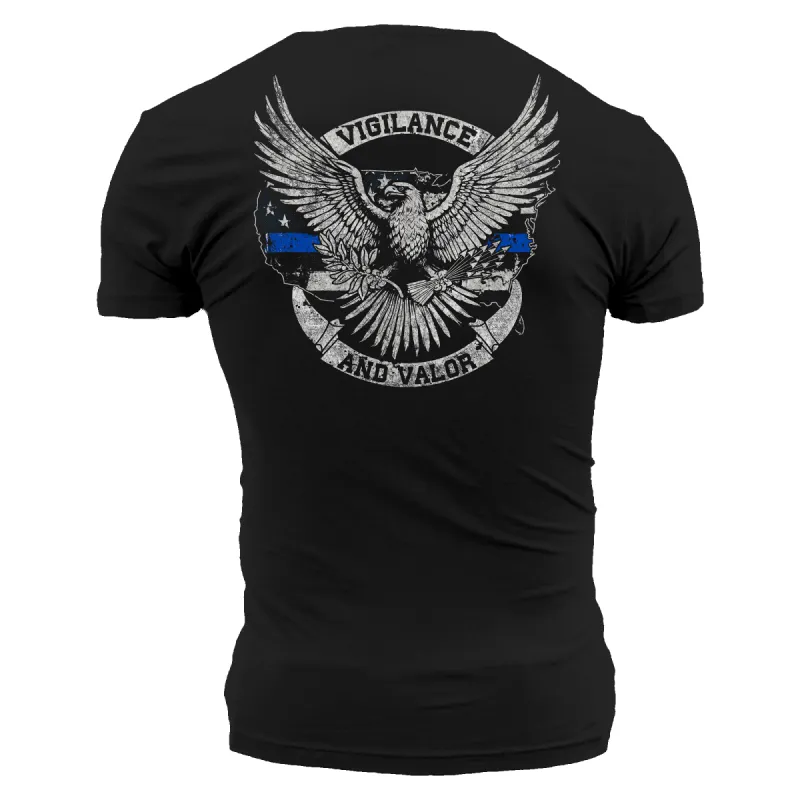 Vigilance and Valor T-Shirt - Black sold by Grunt Style